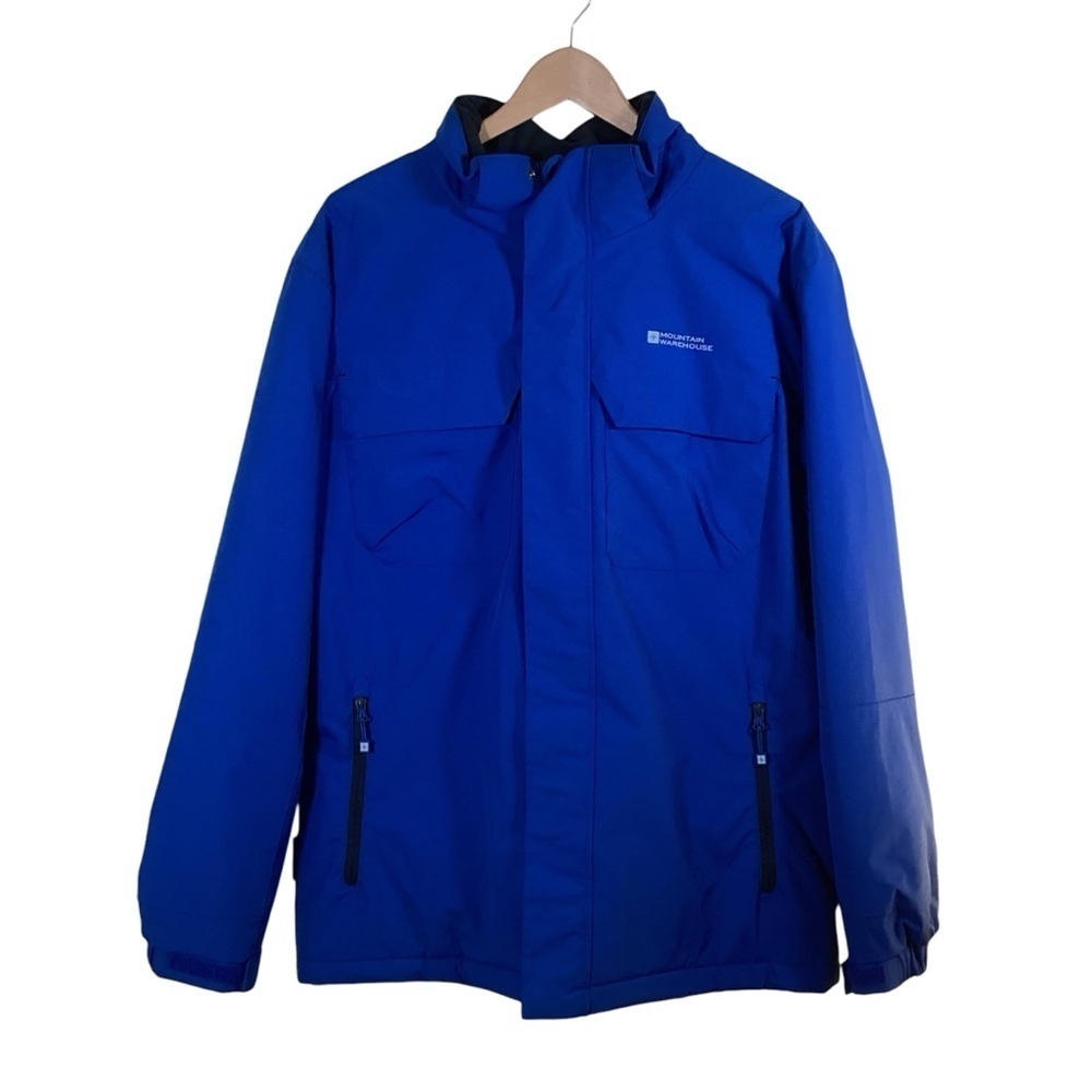 Mountain Warehouse Snow Men’s Blue Lined Hooded Ski Jacket.  Size L